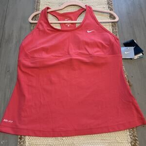 NWT Nike Pink Fit Dry Training Tank Top Built In Bra Low Intensity Sz 1X